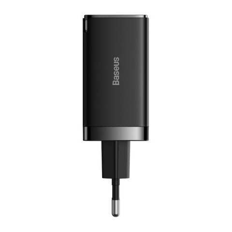 Szybka ładowarka sieciowa GaN 2x USB-C USB 65W + kabel USB-C czarna Szybka ładowarka sieciowa GaN 2x USB-C USB 65W + kabel USB-C czarna