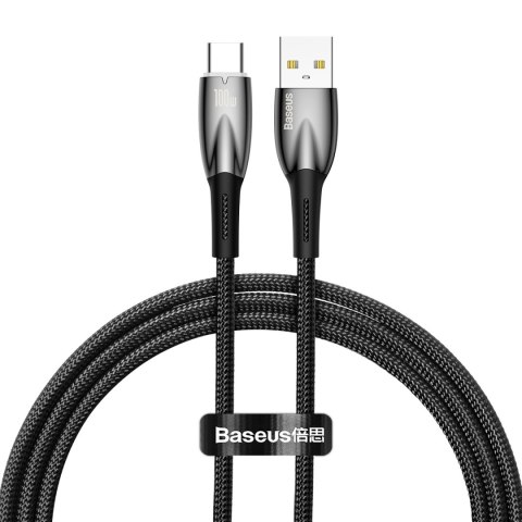 Wytrzymały elastyczny kabel do szybkiego ładowania USB-A - USB-C 100W 1m czarny Wytrzymały elastyczny kabel do szybkiego ładowania USB-A - USB-C 100W 1m czarny