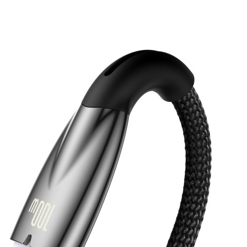 Wytrzymały elastyczny kabel do szybkiego ładowania USB-A - USB-C 100W 1m czarny Wytrzymały elastyczny kabel do szybkiego ładowania USB-A - USB-C 100W 1m czarny