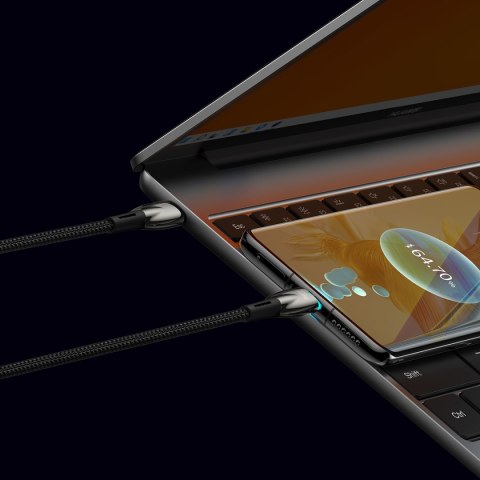 Wytrzymały elastyczny kabel do szybkiego ładowania USB-C 100W 1m czarny Wytrzymały elastyczny kabel do szybkiego ładowania USB-C 100W 1m czarny