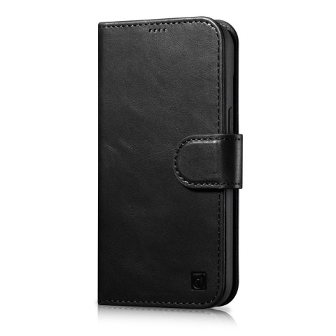 2w1 etui skórzany pokrowiec z klapką iPhone 14 Anti-RFID Oil Wax Wallet Case czarny 2w1 etui skórzany pokrowiec z klapką iPhone 14 Anti-RFID Oil Wax Wallet Case czarny