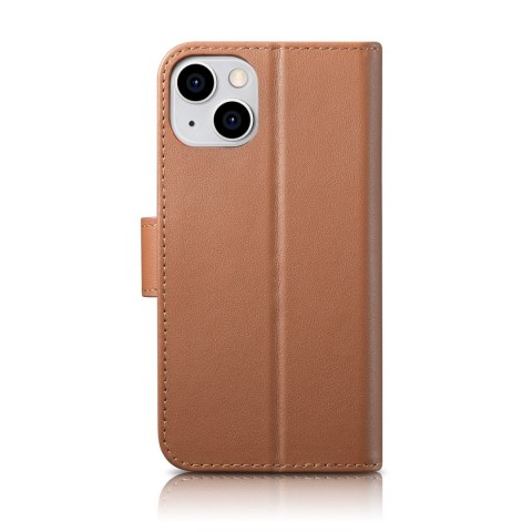 2w1 etui skórzany pokrowiec z klapką iPhone 14 Anti-RFID Wallet Case brązowy 2w1 etui skórzany pokrowiec z klapką iPhone 14 Anti-RFID Wallet Case brązowy