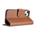 2w1 etui skórzany pokrowiec z klapką iPhone 14 Anti-RFID Wallet Case brązowy 2w1 etui skórzany pokrowiec z klapką iPhone 14 Anti-RFID Wallet Case brązowy