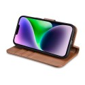 2w1 etui skórzany pokrowiec z klapką iPhone 14 Anti-RFID Wallet Case brązowy 2w1 etui skórzany pokrowiec z klapką iPhone 14 Anti-RFID Wallet Case brązowy
