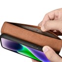2w1 etui skórzany pokrowiec z klapką iPhone 14 Anti-RFID Wallet Case brązowy 2w1 etui skórzany pokrowiec z klapką iPhone 14 Anti-RFID Wallet Case brązowy