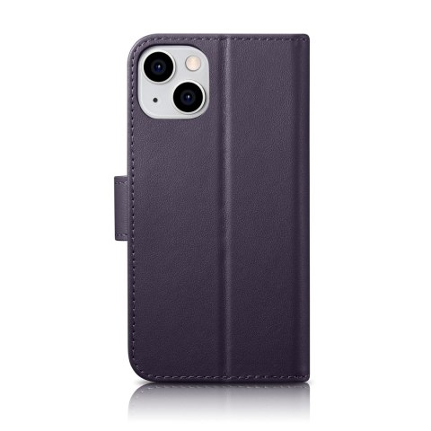 2w1 etui skórzany pokrowiec z klapką iPhone 14 Anti-RFID Wallet Case ciemnofioletowy 2w1 etui skórzany pokrowiec z klapką iPhone 14 Anti-RFID Wallet Case ciemnofioletowy