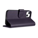 2w1 etui skórzany pokrowiec z klapką iPhone 14 Anti-RFID Wallet Case ciemnofioletowy 2w1 etui skórzany pokrowiec z klapką iPhone 14 Anti-RFID Wallet Case ciemnofioletowy