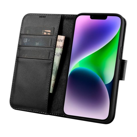 2w1 etui skórzany pokrowiec z klapką iPhone 14 Anti-RFID Wallet Case czarny 2w1 etui skórzany pokrowiec z klapką iPhone 14 Anti-RFID Wallet Case czarny