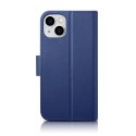 2w1 etui skórzany pokrowiec z klapką iPhone 14 Anti-RFID Wallet Case niebieski 2w1 etui skórzany pokrowiec z klapką iPhone 14 Anti-RFID Wallet Case niebieski