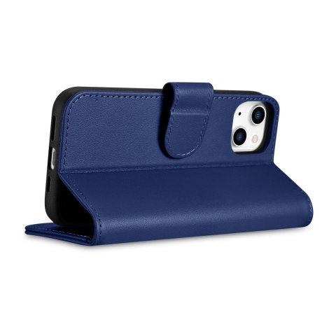 2w1 etui skórzany pokrowiec z klapką iPhone 14 Anti-RFID Wallet Case niebieski 2w1 etui skórzany pokrowiec z klapką iPhone 14 Anti-RFID Wallet Case niebieski