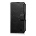 2w1 etui skórzany pokrowiec z klapką iPhone 14 Plus Anti-RFID Oil Wax Wallet Case czarny 2w1 etui skórzany pokrowiec z klapką iPhone 14 Plus Anti-RFID Oil Wax Wallet Case czarny
