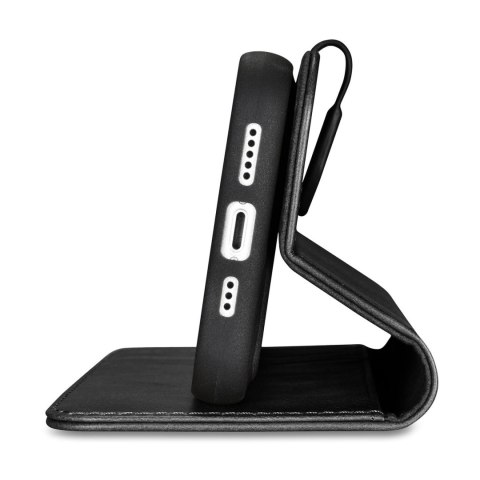 2w1 etui skórzany pokrowiec z klapką iPhone 14 Plus Anti-RFID Oil Wax Wallet Case czarny 2w1 etui skórzany pokrowiec z klapką iPhone 14 Plus Anti-RFID Oil Wax Wallet Case czarny