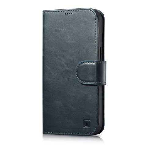 2w1 etui skórzany pokrowiec z klapką iPhone 14 Plus Anti-RFID Oil Wax Wallet Case niebieski 2w1 etui skórzany pokrowiec z klapką iPhone 14 Plus Anti-RFID Oil Wax Wallet Case niebieski
