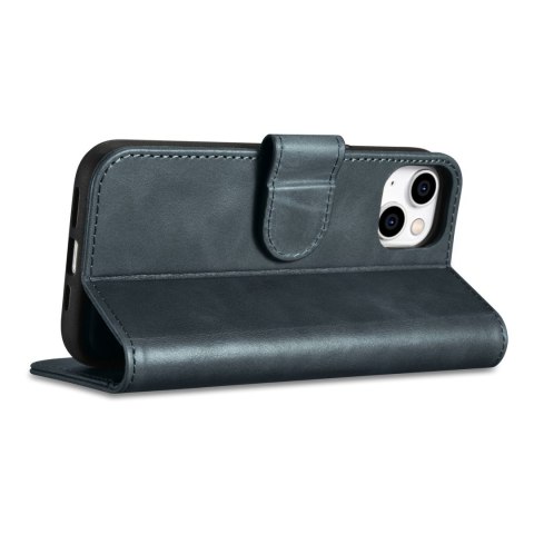 2w1 etui skórzany pokrowiec z klapką iPhone 14 Plus Anti-RFID Oil Wax Wallet Case niebieski 2w1 etui skórzany pokrowiec z klapką iPhone 14 Plus Anti-RFID Oil Wax Wallet Case niebieski
