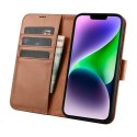 2w1 etui skórzany pokrowiec z klapką iPhone 14 Plus Anti-RFID Wallet Case brązowy 2w1 etui skórzany pokrowiec z klapką iPhone 14 Plus Anti-RFID Wallet Case brązowy