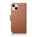 2w1 etui skórzany pokrowiec z klapką iPhone 14 Plus Anti-RFID Wallet Case brązowy 2w1 etui skórzany pokrowiec z klapką iPhone 14 Plus Anti-RFID Wallet Case brązowy