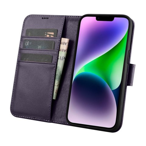 2w1 etui skórzany pokrowiec z klapką iPhone 14 Plus Anti-RFID Wallet Case ciemnofioletowy 2w1 etui skórzany pokrowiec z klapką iPhone 14 Plus Anti-RFID Wallet Case ciemnofioletowy