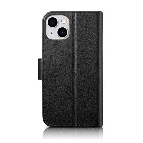2w1 etui skórzany pokrowiec z klapką iPhone 14 Plus Anti-RFID Wallet Case czarny 2w1 etui skórzany pokrowiec z klapką iPhone 14 Plus Anti-RFID Wallet Case czarny