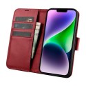 2w1 etui skórzany pokrowiec z klapką iPhone 14 Plus Anti-RFID Wallet Case czerwony 2w1 etui skórzany pokrowiec z klapką iPhone 14 Plus Anti-RFID Wallet Case czerwony