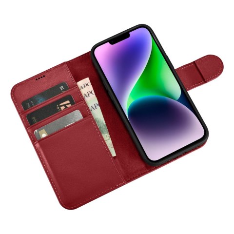 2w1 etui skórzany pokrowiec z klapką iPhone 14 Plus Anti-RFID Wallet Case czerwony 2w1 etui skórzany pokrowiec z klapką iPhone 14 Plus Anti-RFID Wallet Case czerwony