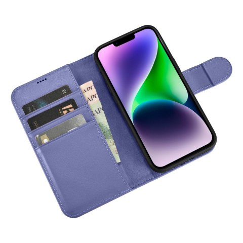 2w1 etui skórzany pokrowiec z klapką iPhone 14 Plus Anti-RFID Wallet Case jasnofioletowy 2w1 etui skórzany pokrowiec z klapką iPhone 14 Plus Anti-RFID Wallet Case jasnofioletowy