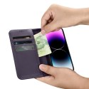 2w1 etui skórzany pokrowiec z klapką iPhone 14 Pro Anti-RFID Wallet Case ciemnofioletowy 2w1 etui skórzany pokrowiec z klapką iPhone 14 Pro Anti-RFID Wallet Case ciemnofioletowy