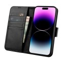 2w1 etui skórzany pokrowiec z klapką iPhone 14 Pro Anti-RFID Wallet Case czarny 2w1 etui skórzany pokrowiec z klapką iPhone 14 Pro Anti-RFID Wallet Case czarny