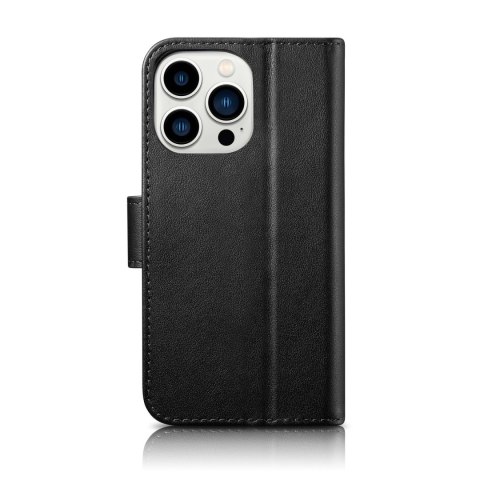 2w1 etui skórzany pokrowiec z klapką iPhone 14 Pro Anti-RFID Wallet Case czarny 2w1 etui skórzany pokrowiec z klapką iPhone 14 Pro Anti-RFID Wallet Case czarny