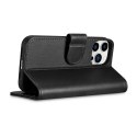 2w1 etui skórzany pokrowiec z klapką iPhone 14 Pro Anti-RFID Wallet Case czarny 2w1 etui skórzany pokrowiec z klapką iPhone 14 Pro Anti-RFID Wallet Case czarny
