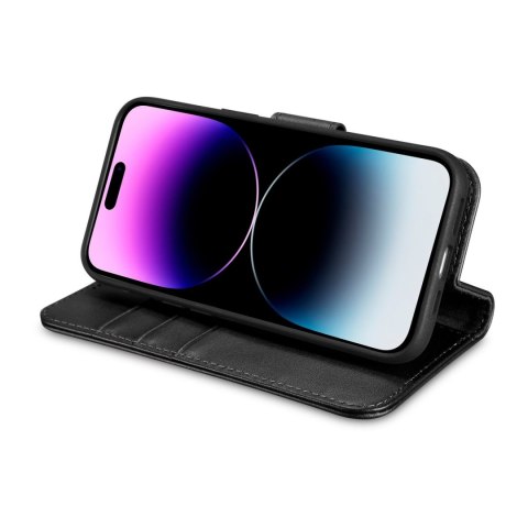 2w1 etui skórzany pokrowiec z klapką iPhone 14 Pro Anti-RFID Wallet Case czarny 2w1 etui skórzany pokrowiec z klapką iPhone 14 Pro Anti-RFID Wallet Case czarny