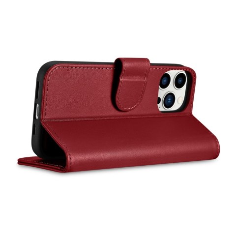 2w1 etui skórzany pokrowiec z klapką iPhone 14 Pro Anti-RFID Wallet Case czerwony 2w1 etui skórzany pokrowiec z klapką iPhone 14 Pro Anti-RFID Wallet Case czerwony