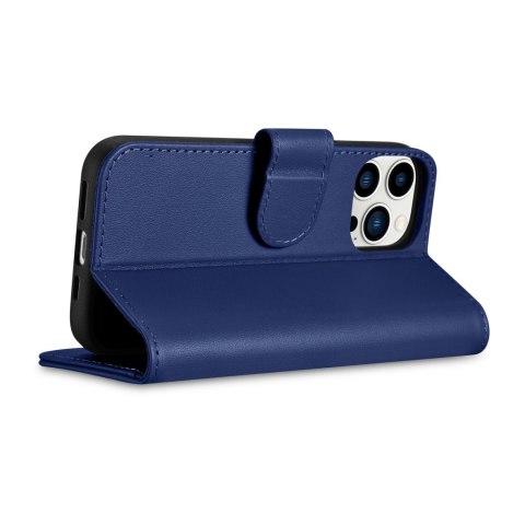 2w1 etui skórzany pokrowiec z klapką iPhone 14 Pro Anti-RFID Wallet Case niebieski 2w1 etui skórzany pokrowiec z klapką iPhone 14 Pro Anti-RFID Wallet Case niebieski