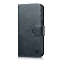 2w1 etui skórzany pokrowiec z klapką iPhone 14 Pro Max Anti-RFID Oil Wax Wallet Case niebieski 2w1 etui skórzany pokrowiec z klapką iPhone 14 Pro Max Anti-RFID Oil Wax Wallet Case niebieski