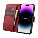 2w1 etui skórzany pokrowiec z klapką iPhone 14 Pro Max Anti-RFID Wallet Case czerwony 2w1 etui skórzany pokrowiec z klapką iPhone 14 Pro Max Anti-RFID Wallet Case czerwony