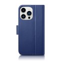 2w1 etui skórzany pokrowiec z klapką iPhone 14 Pro Max Anti-RFID Wallet Case niebieski 2w1 etui skórzany pokrowiec z klapką iPhone 14 Pro Max Anti-RFID Wallet Case niebieski
