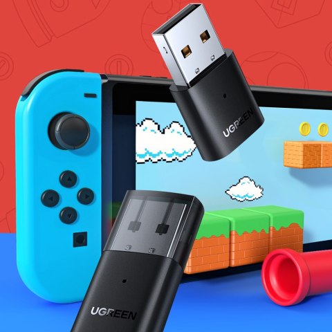 Adapter transmiter Bluetooth do słuchawek Playstation Nintendo Switch czarny Adapter transmiter Bluetooth do słuchawek Playstation Nintendo Switch czarny