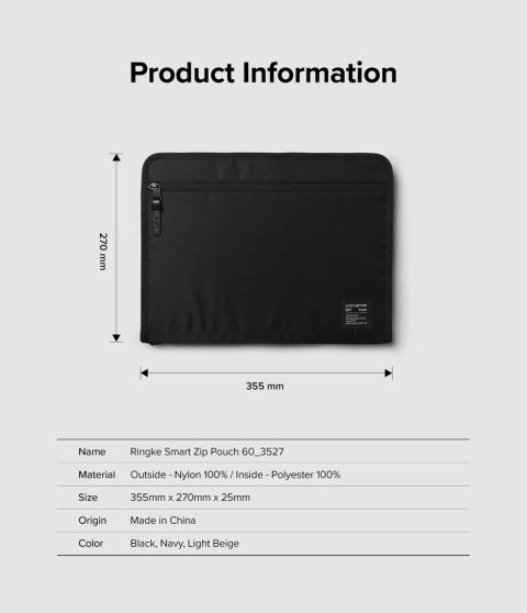 Etui saszetka torba organizer na laptopa tablet do 13'' Smart Zip Pouch beżowy Etui saszetka torba organizer na laptopa tablet do 13'' Smart Zip Pouch beżowy