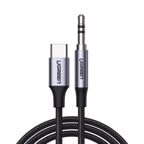 Kabel audio stereo AUX 3.5 mm mini jack - USB-C do telefonu tabletu 1m czarny Kabel audio stereo AUX 3.5 mm mini jack - USB-C do telefonu tabletu 1m czarny