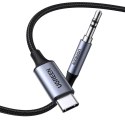 Kabel audio stereo AUX 3.5 mm mini jack - USB-C do telefonu tabletu 1m czarny Kabel audio stereo AUX 3.5 mm mini jack - USB-C do telefonu tabletu 1m czarny