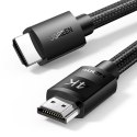 Kabel przewód audio wideo HDMI 2.0 4K wytrzymały w oplocie 1m czarny Kabel przewód audio wideo HDMI 2.0 4K wytrzymały w oplocie 1m czarny