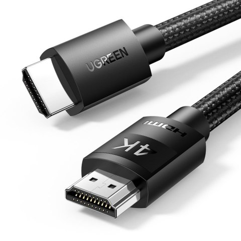 Kabel przewód audio wideo HDMI 2.0 4K wytrzymały w oplocie 1m czarny Kabel przewód audio wideo HDMI 2.0 4K wytrzymały w oplocie 1m czarny
