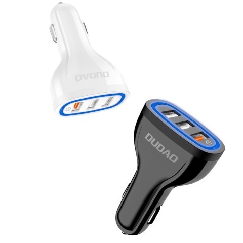 Ładowarka samochodowa 3x USB Quick Charge 3.0 QC3.0 2.4A 18W biały Ładowarka samochodowa 3x USB Quick Charge 3.0 QC3.0 2.4A 18W biały