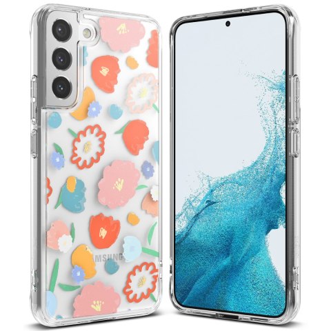 Pancerne etui pokrowiec z żelową ramką Galaxy S22+ Fusion Design Floral przezroczysty Pancerne etui pokrowiec z żelową ramką Galaxy S22+ Fusion Design Floral przezroczysty