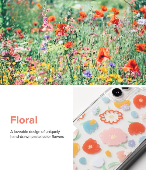 Pancerne etui pokrowiec z żelową ramką Galaxy S22+ Fusion Design Floral przezroczysty Pancerne etui pokrowiec z żelową ramką Galaxy S22+ Fusion Design Floral przezroczysty