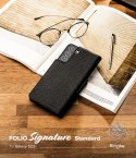 Skórzane etui pokrowiec z klapką do Galaxy S22+ Folio Signature czarny Skórzane etui pokrowiec z klapką do Galaxy S22+ Folio Signature czarny