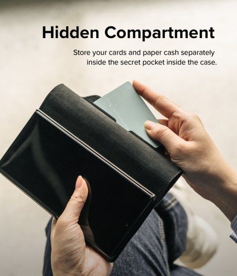 Skórzane etui pokrowiec z klapką do Galaxy S22+ Folio Signature czarny Skórzane etui pokrowiec z klapką do Galaxy S22+ Folio Signature czarny