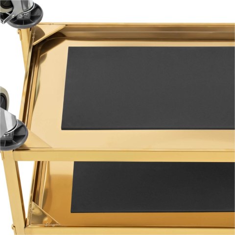 Wózek kelnerski cateringowy do serwowania 3 półki 69 x 40 cm do 240 kg - złoty Wózek kelnerski cateringowy do serwowania 3 półki 69 x 40 cm do 240 kg - złoty