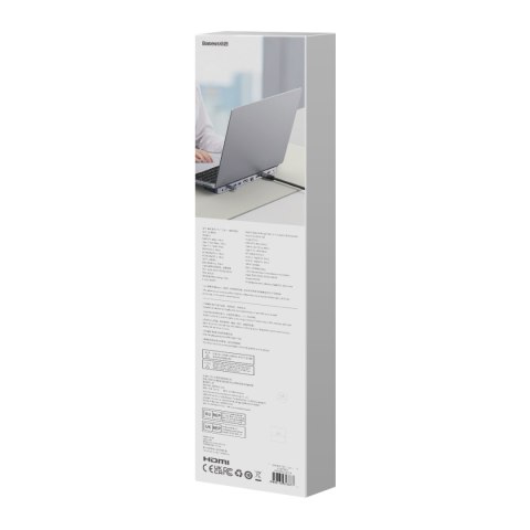 12w1 HUB podstawka pod notebooka USB-C USB-A DP HDMI SD TF RJ45 3.5mm jack PD 100W szary 12w1 HUB podstawka pod notebooka USB-C USB-A DP HDMI SD TF RJ45 3.5mm jack PD 100W szary