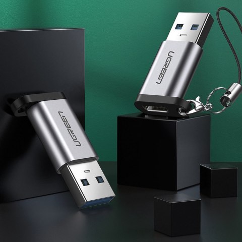 Adapter przejściówka wtyczka z USB-C na USB 5Gb/s szary Adapter przejściówka wtyczka z USB-C na USB 5Gb/s szary