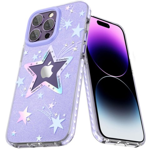 Etui pokrowiec w gwiazdki iPhone 14 Plus Heart Star Series PURPLE STAR Etui pokrowiec w gwiazdki iPhone 14 Plus Heart Star Series PURPLE STAR